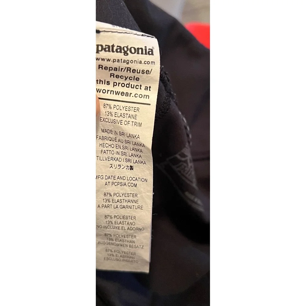 Patagonia Womens Pack Out Tights Black Hiking Leggings Pockets Size L